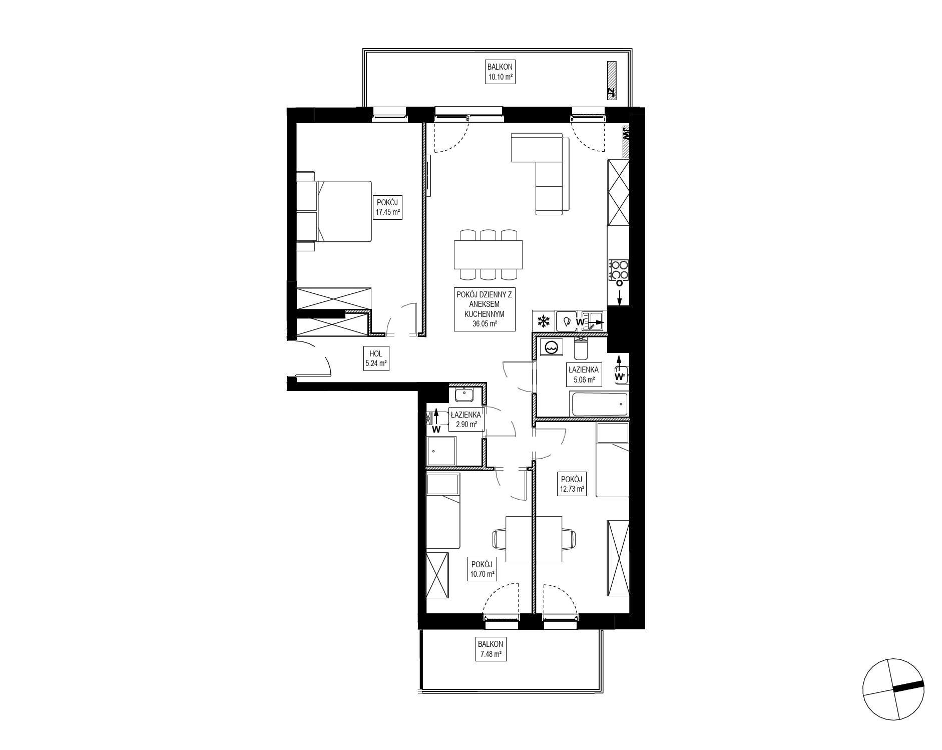 Plan 4 pok. 90m²
