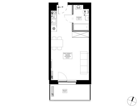 Plan 1 pok. 28m²