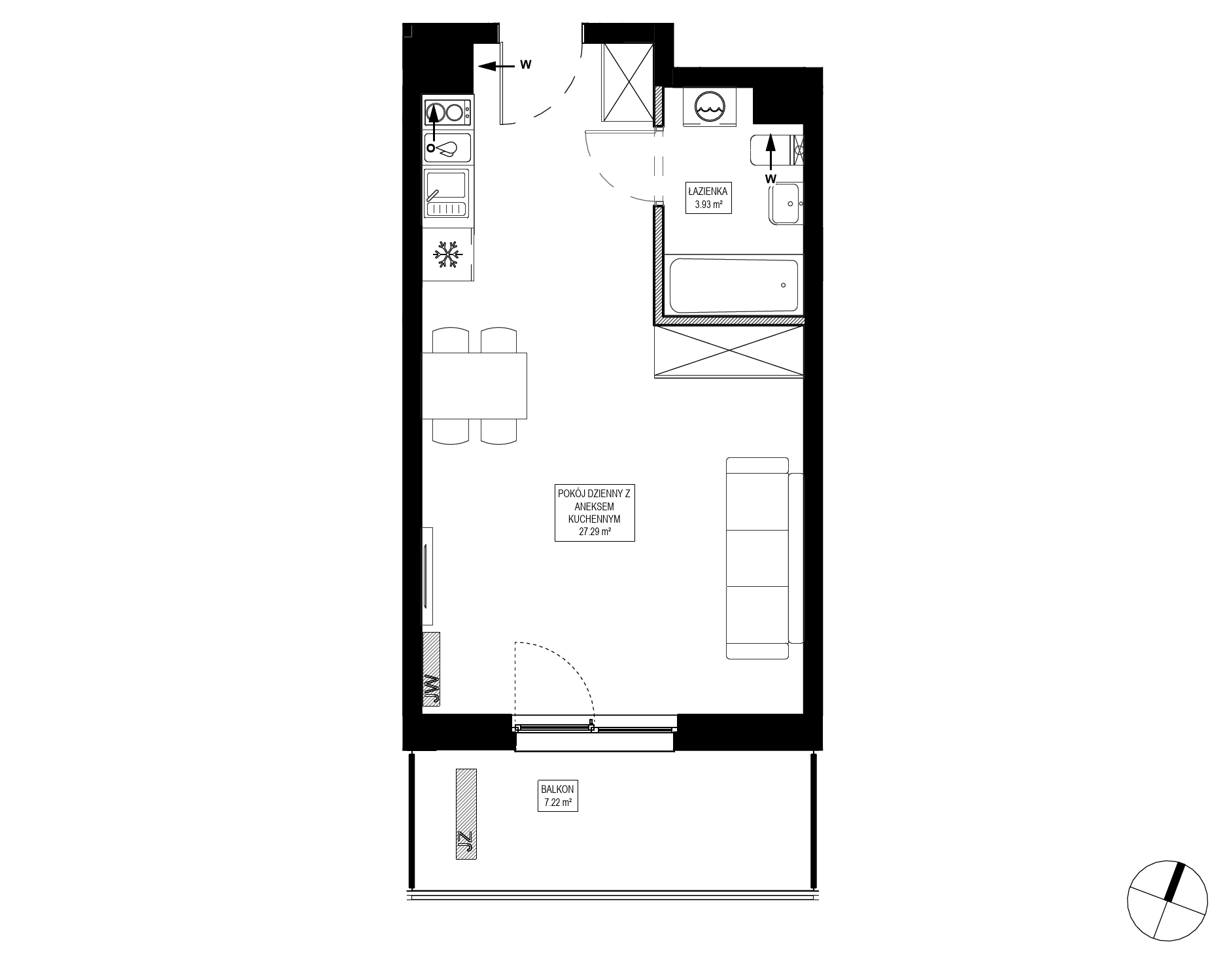 Plan 1 pok. 31m²