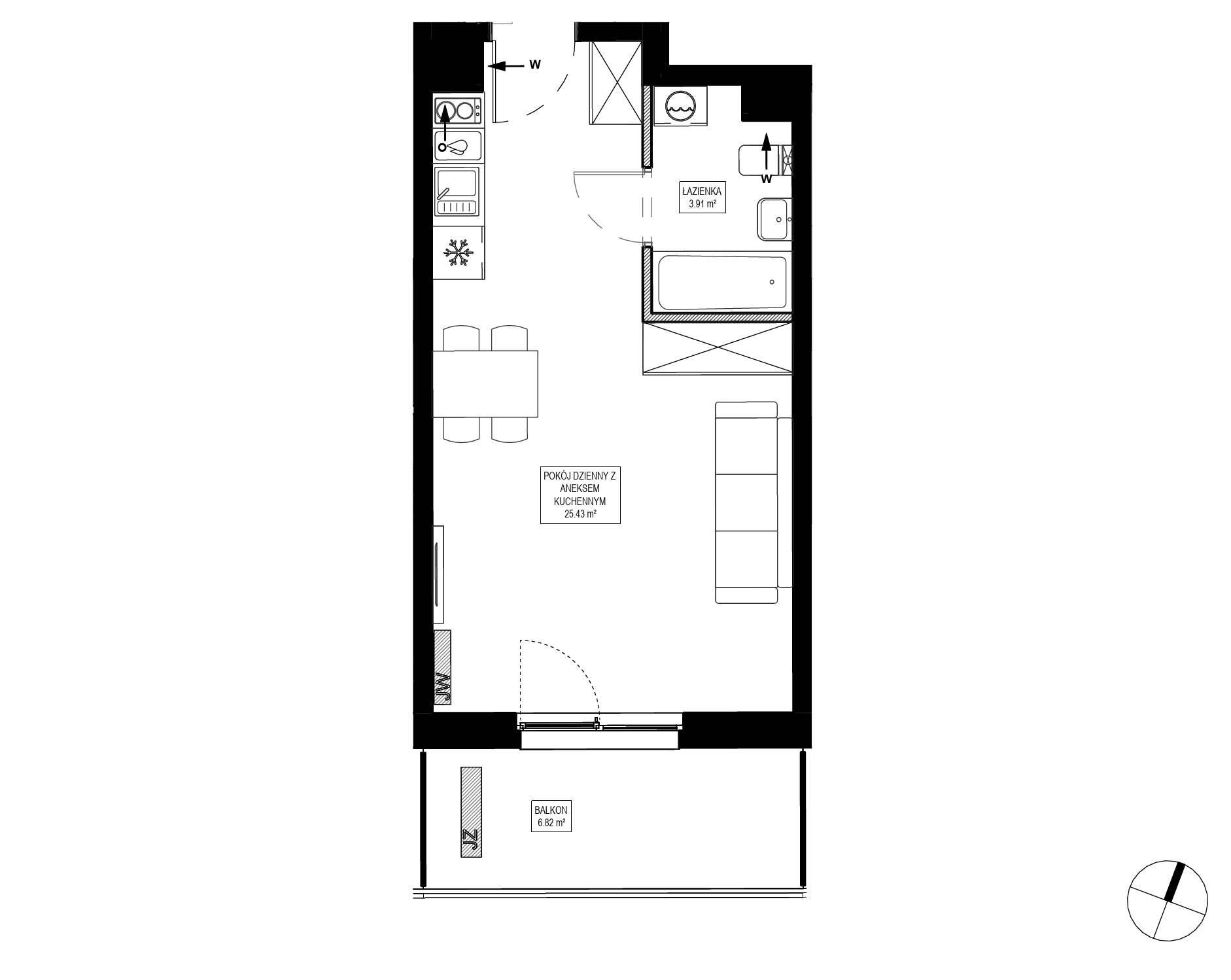 Plan 1 pok. 29m²