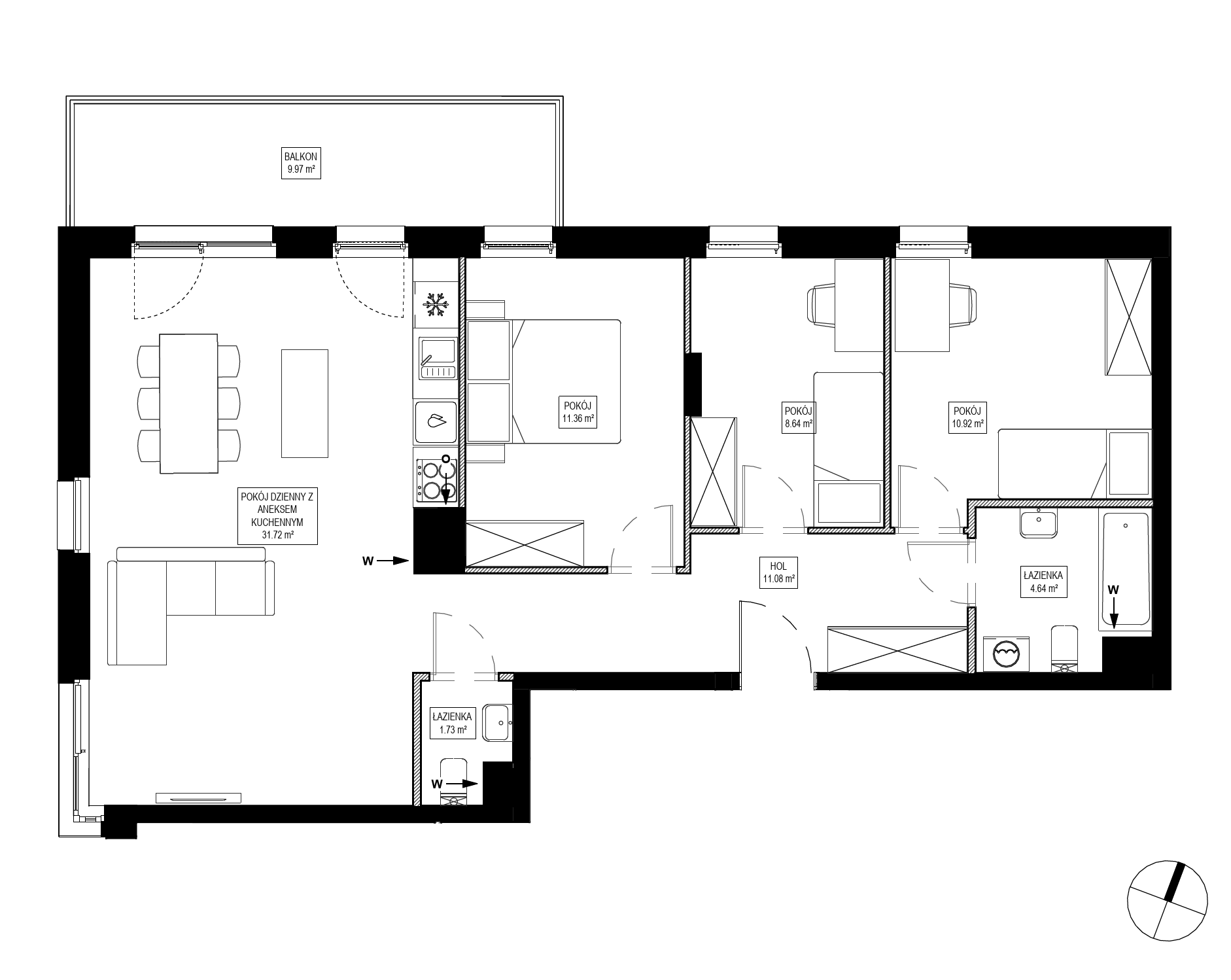 Plan 4 pok. 80m²