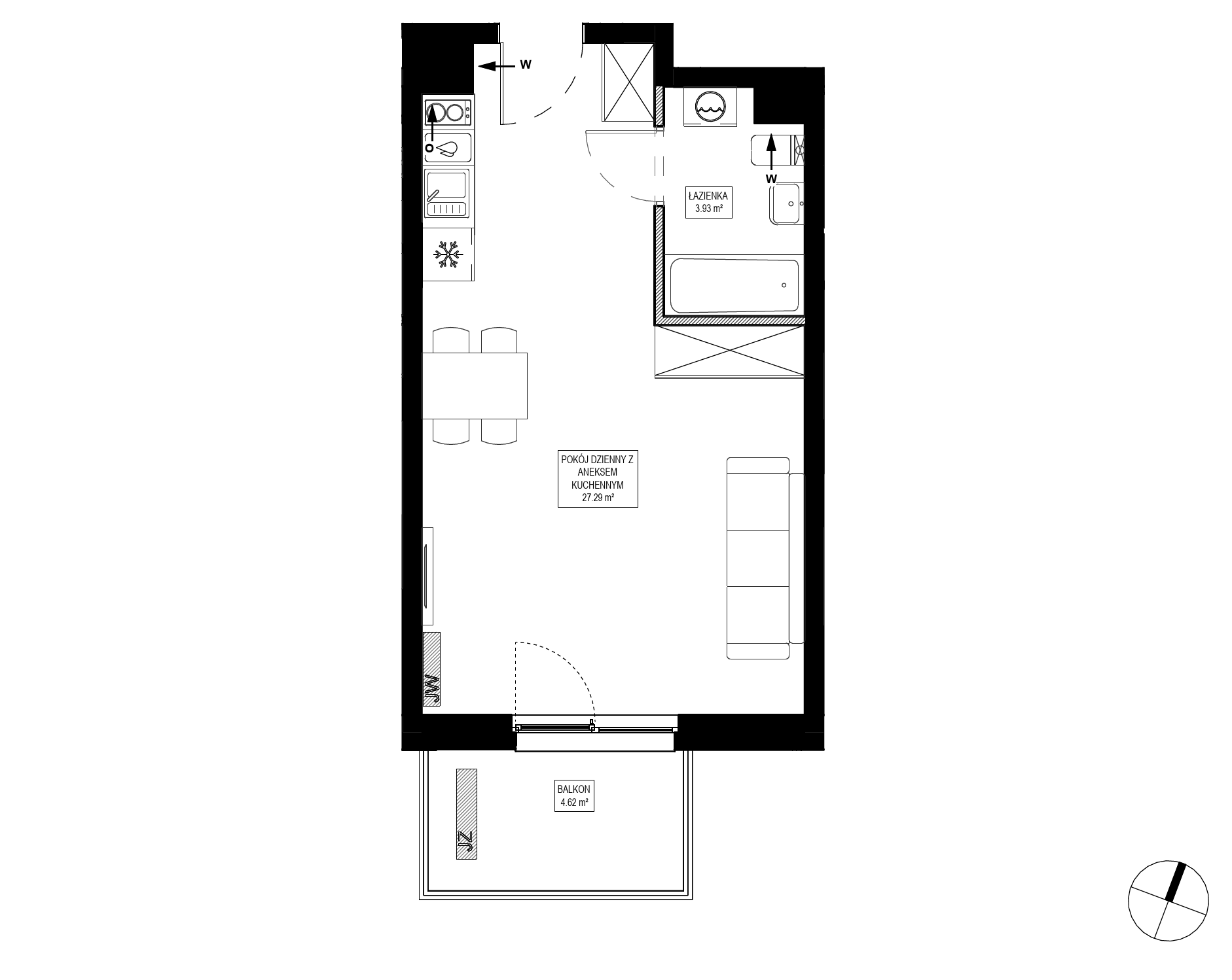 Plan 1 pok. 31m²
