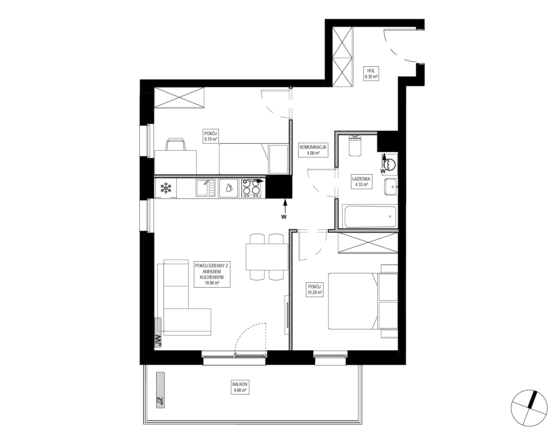 Plan 3 pok. 54m²