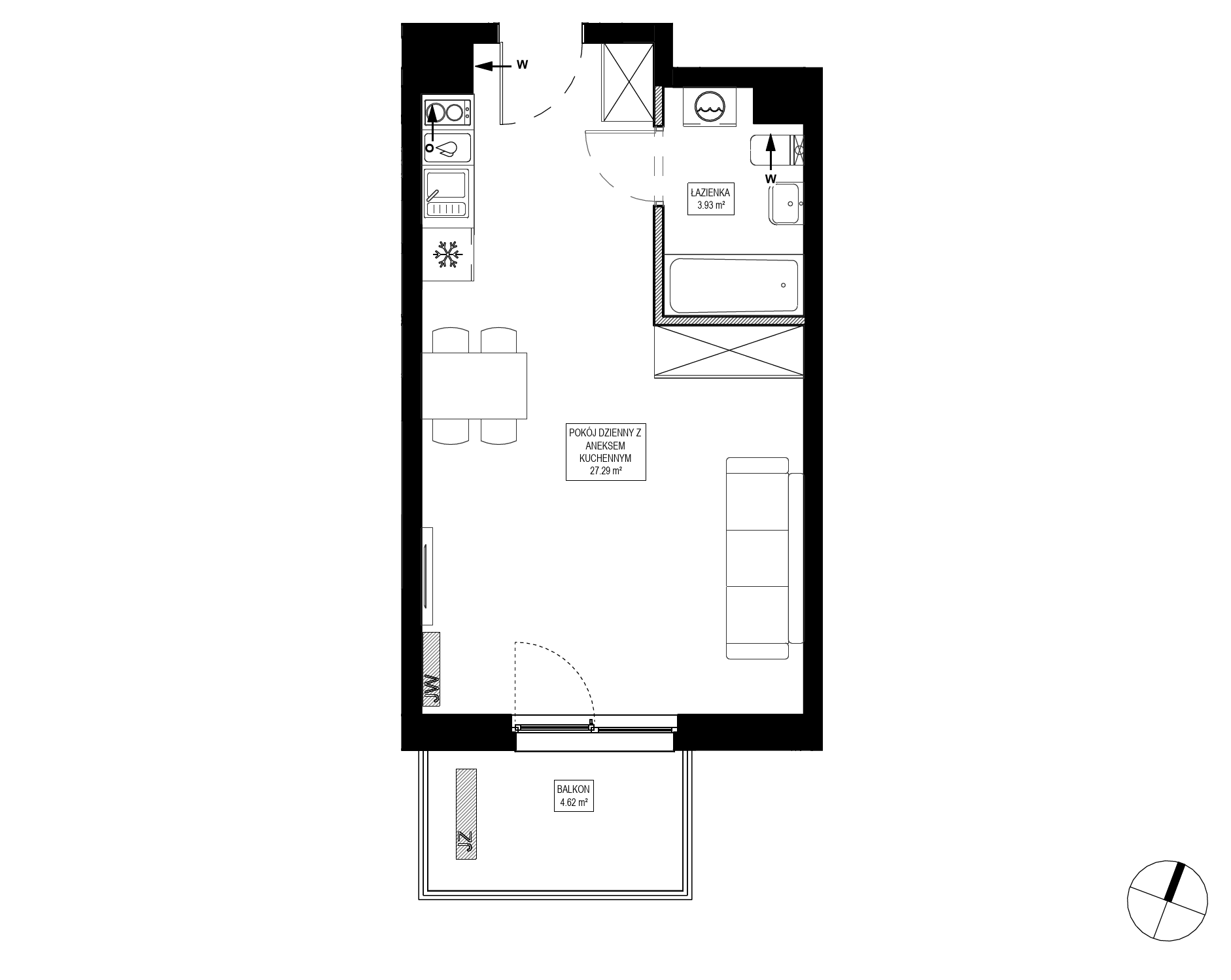 Plan 1 pok. 31m²