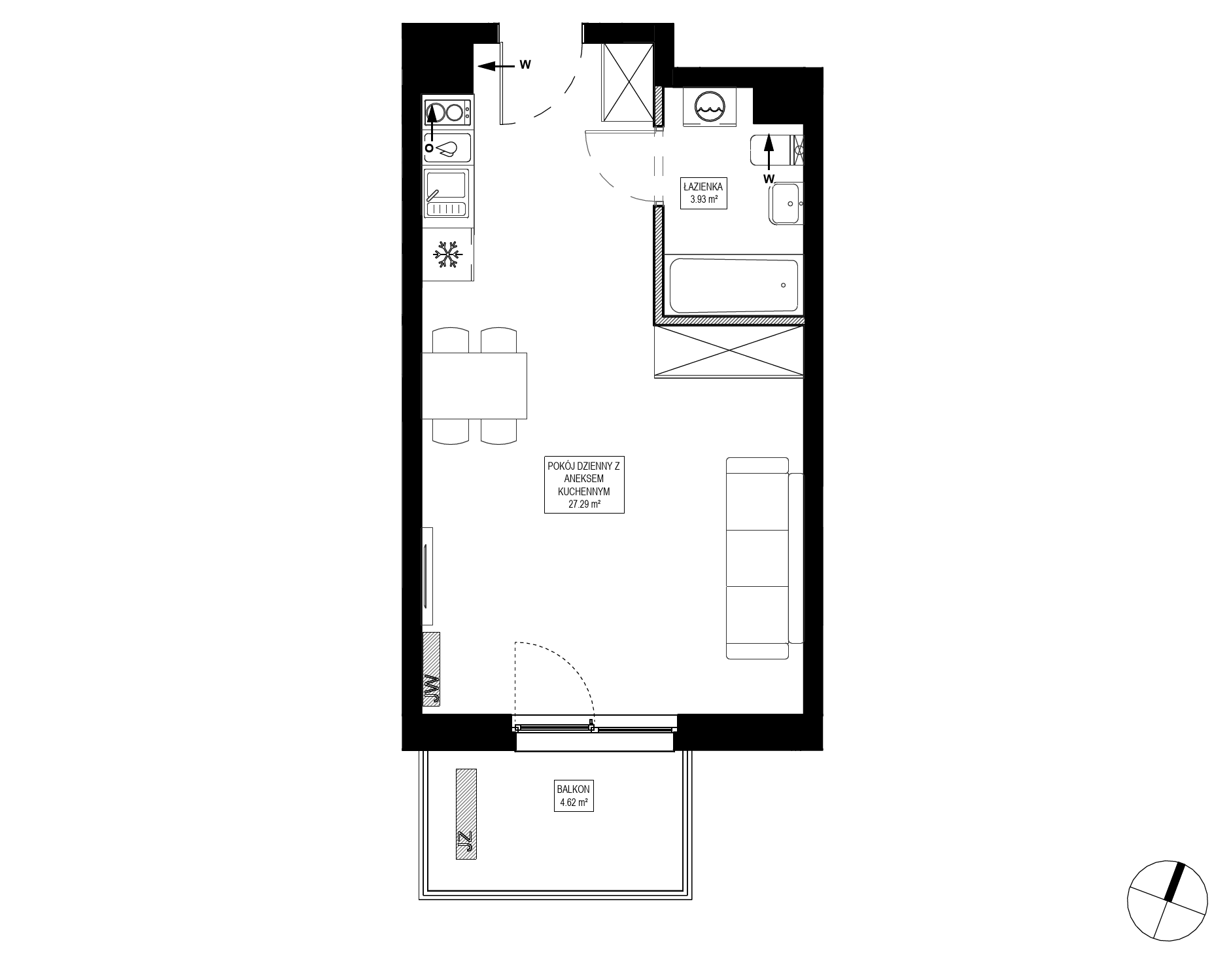 Plan 1 pok. 31m²