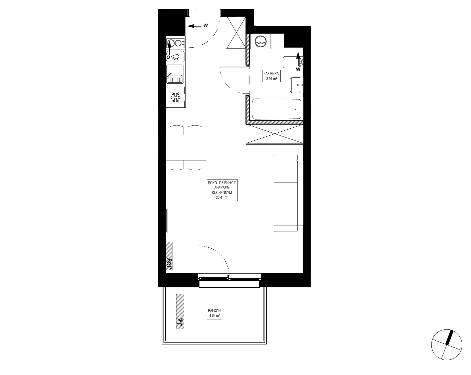 Plan 1 pok. 29m²
