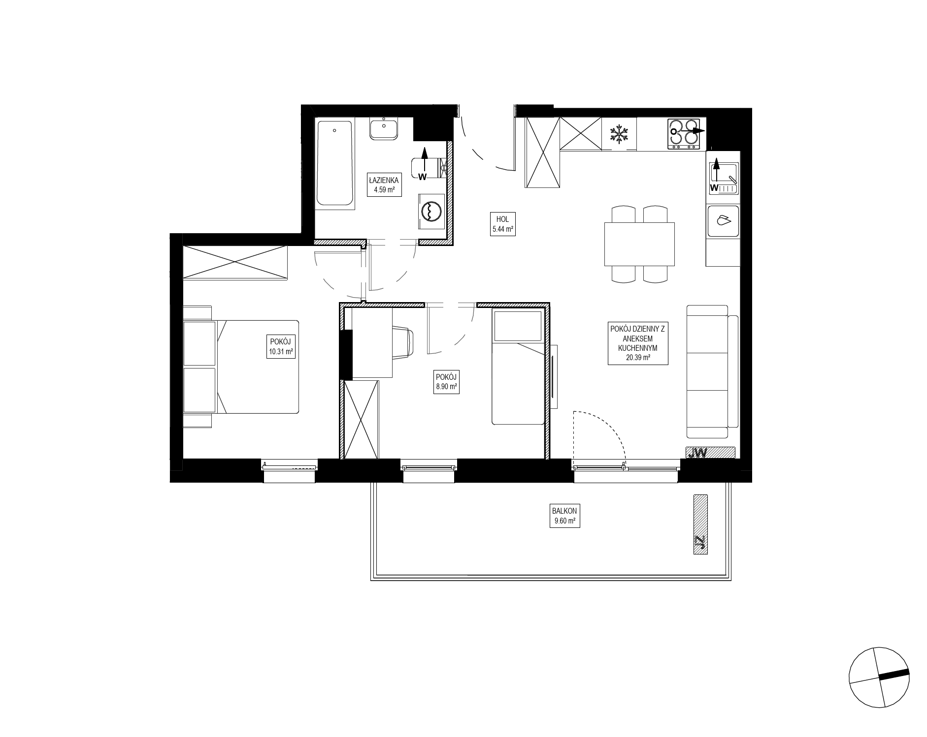 Plan 3 pok. 50m²