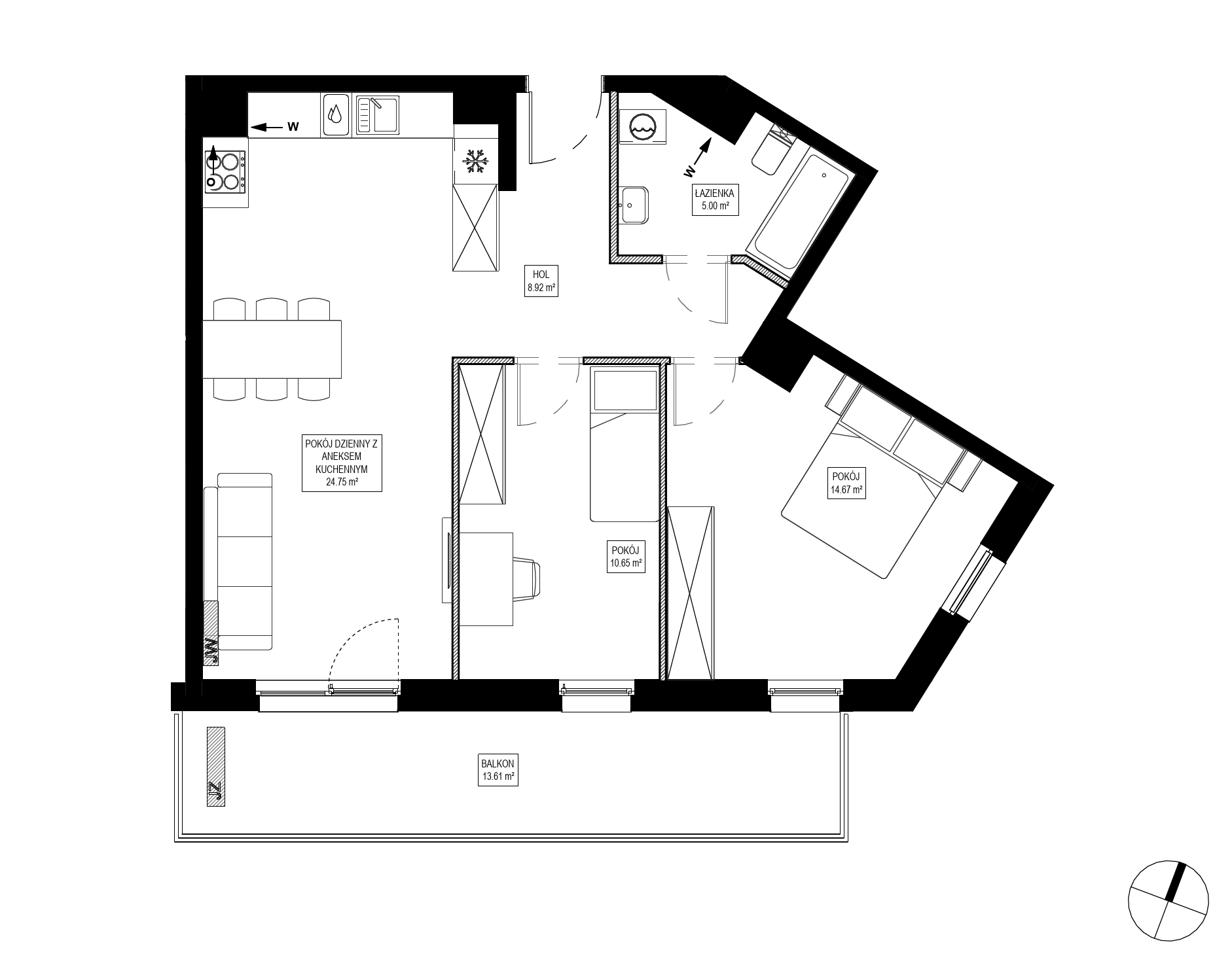 Plan 3 pok. 64m²