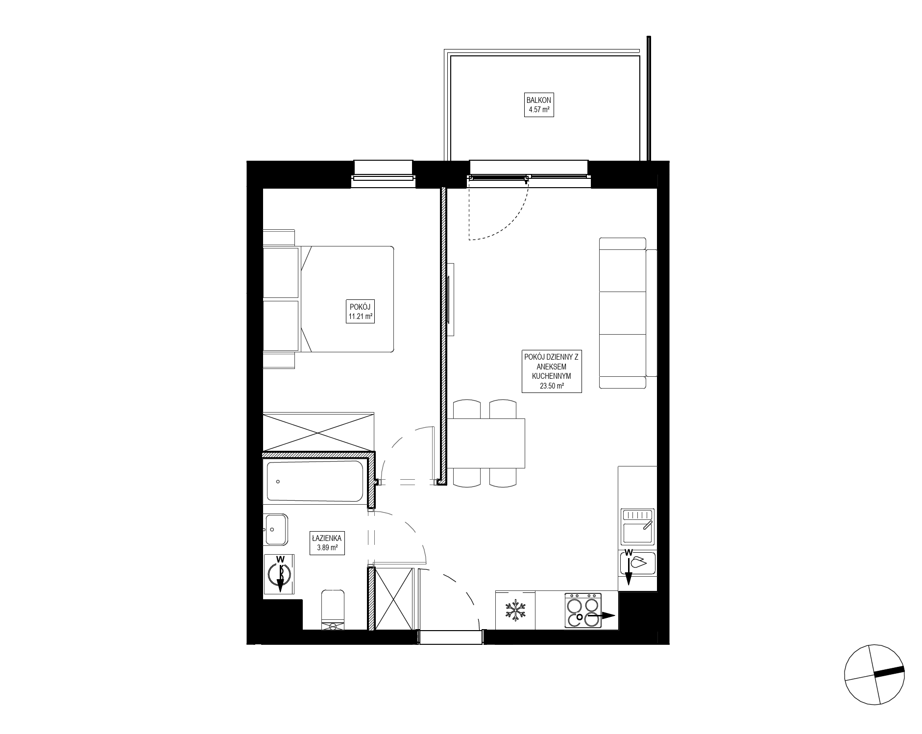 Plan 2 pok. 39m²