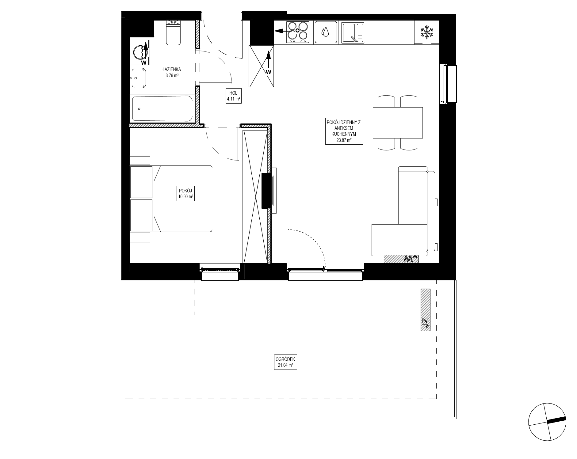 Plan 2 pok. 43m²
