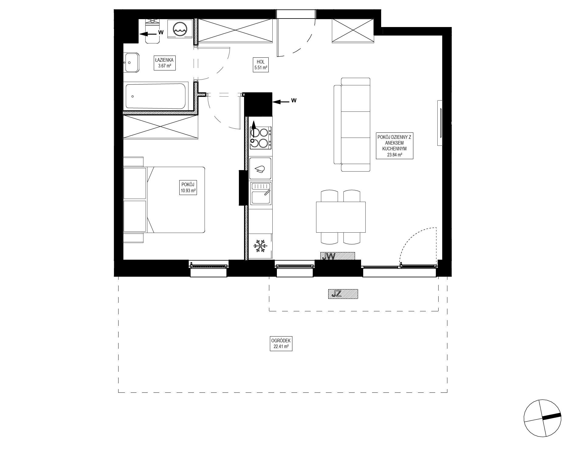 Plan 2 pok. 44m²