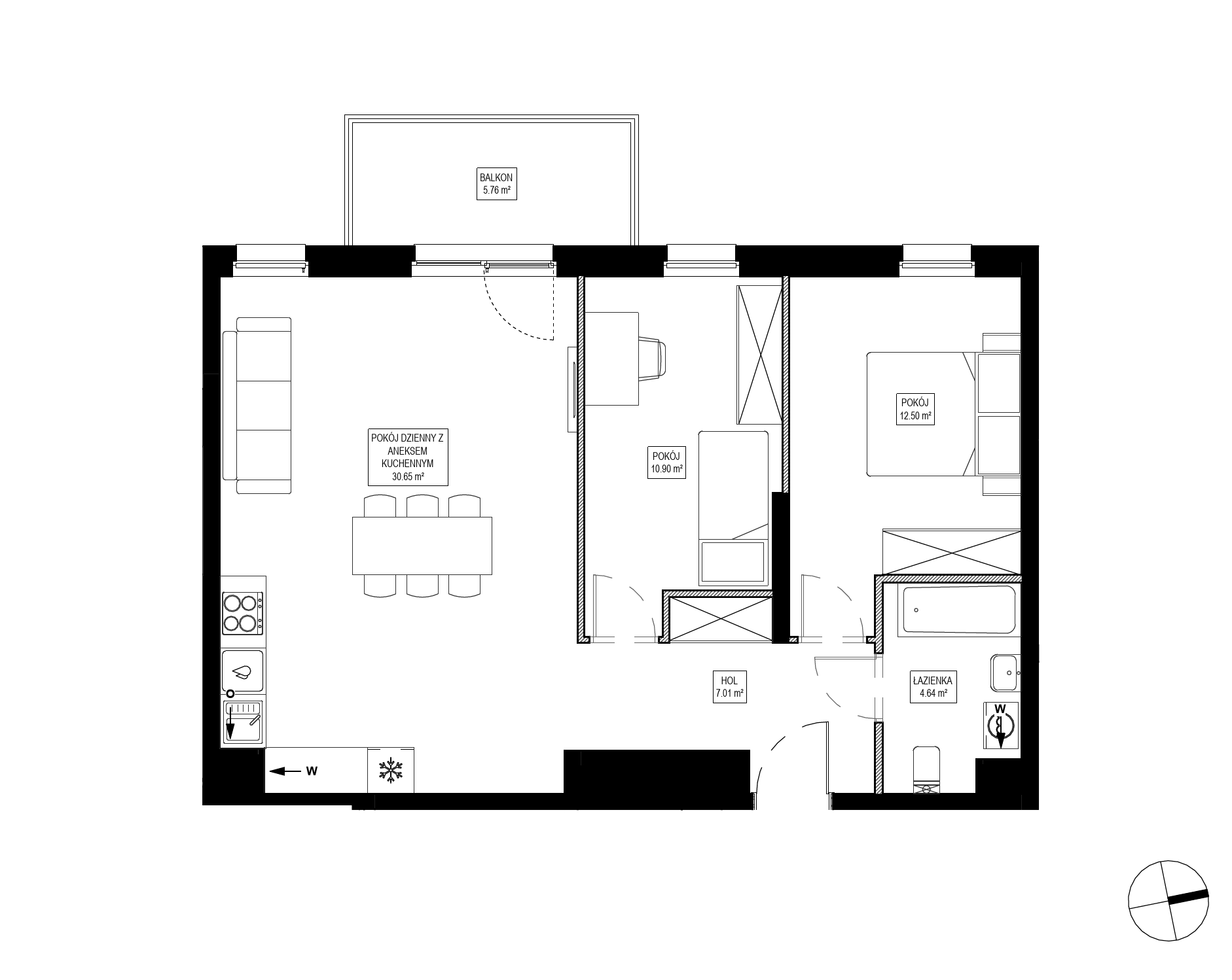 Plan 3 pok. 66m²