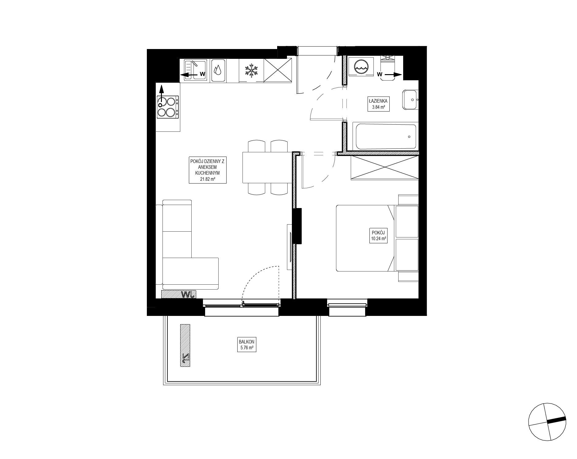 Plan 2 pok. 36m²
