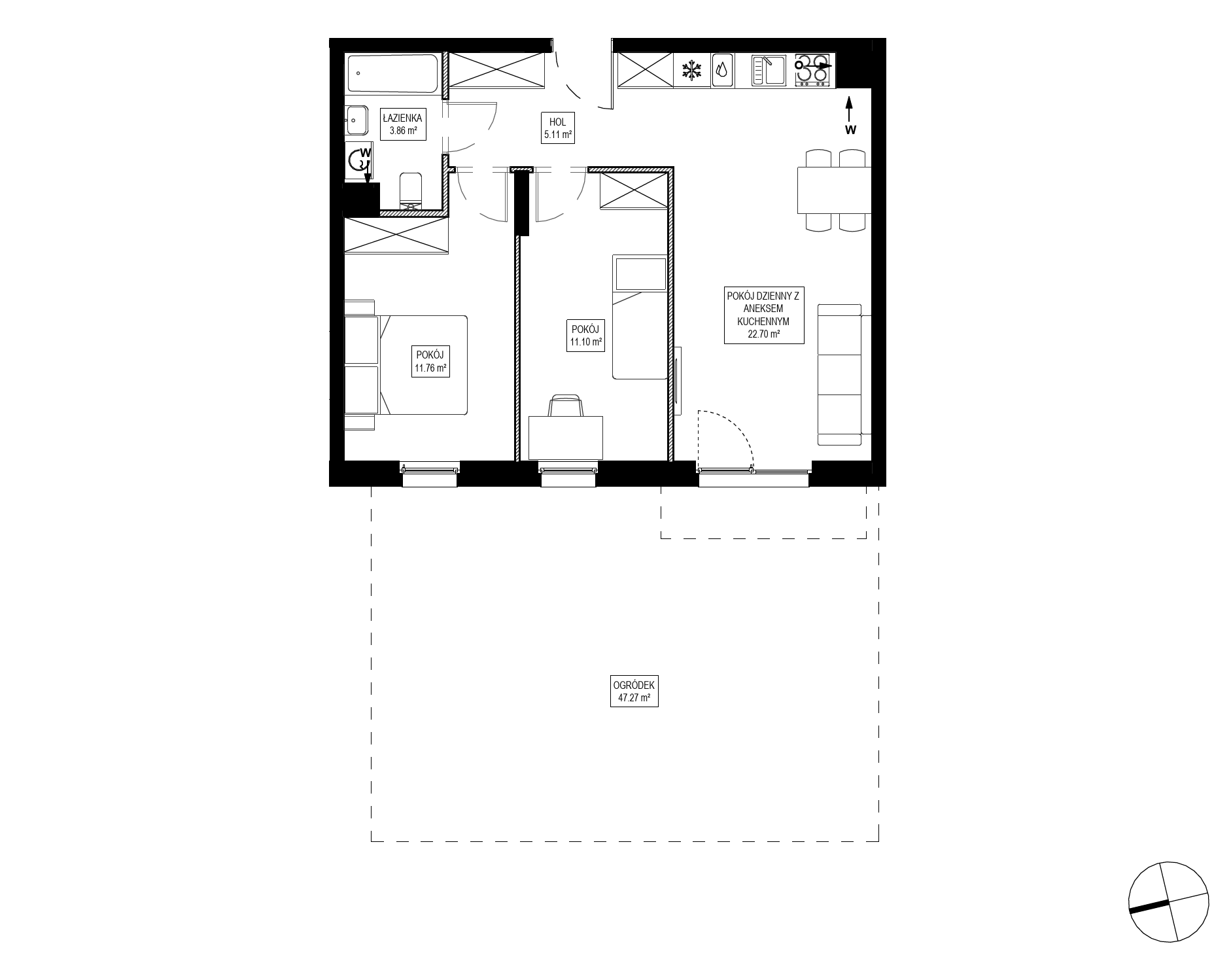 Plan 3 pok. 55m²