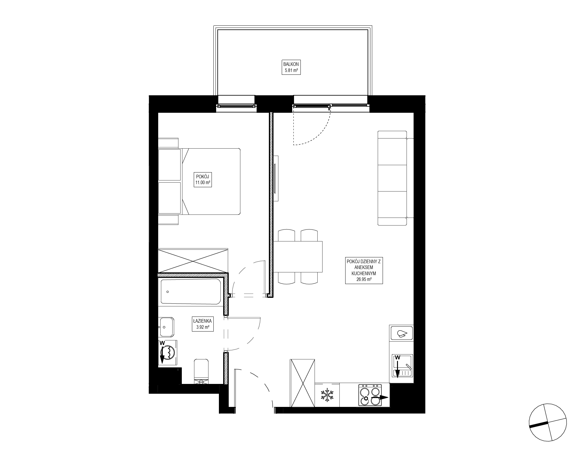 Plan 2 pok. 42m²