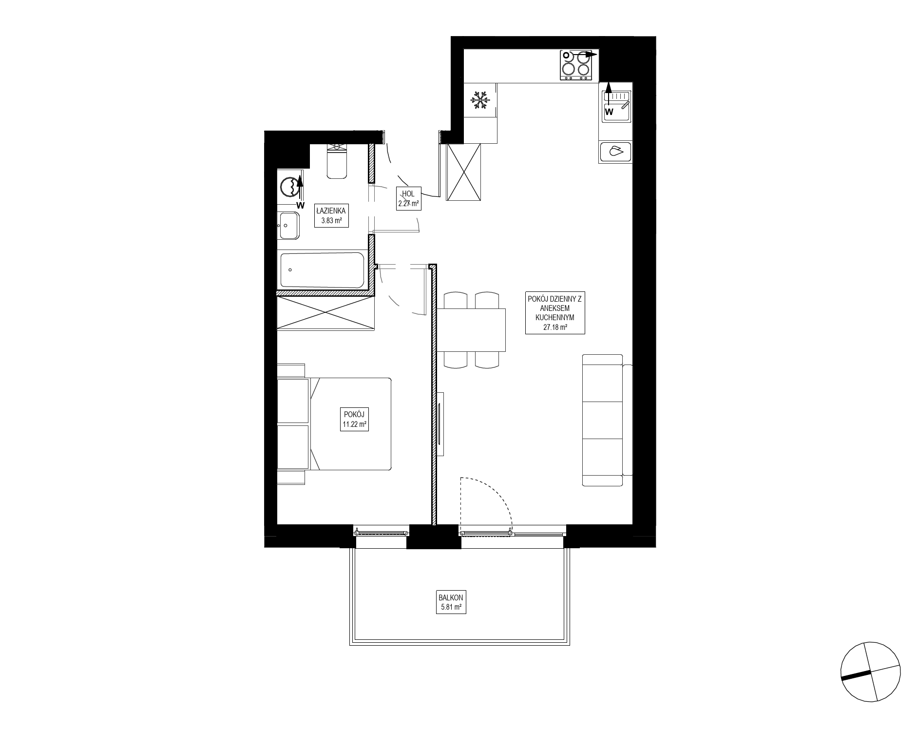 Plan 2 pok. 45m²