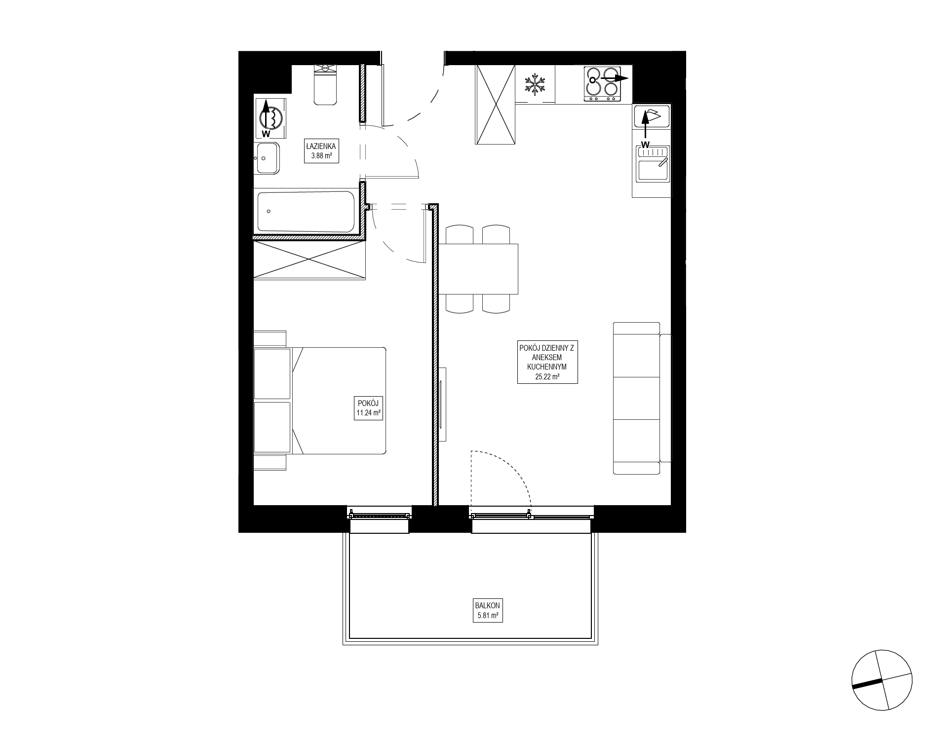 Plan 2 pok. 40m²