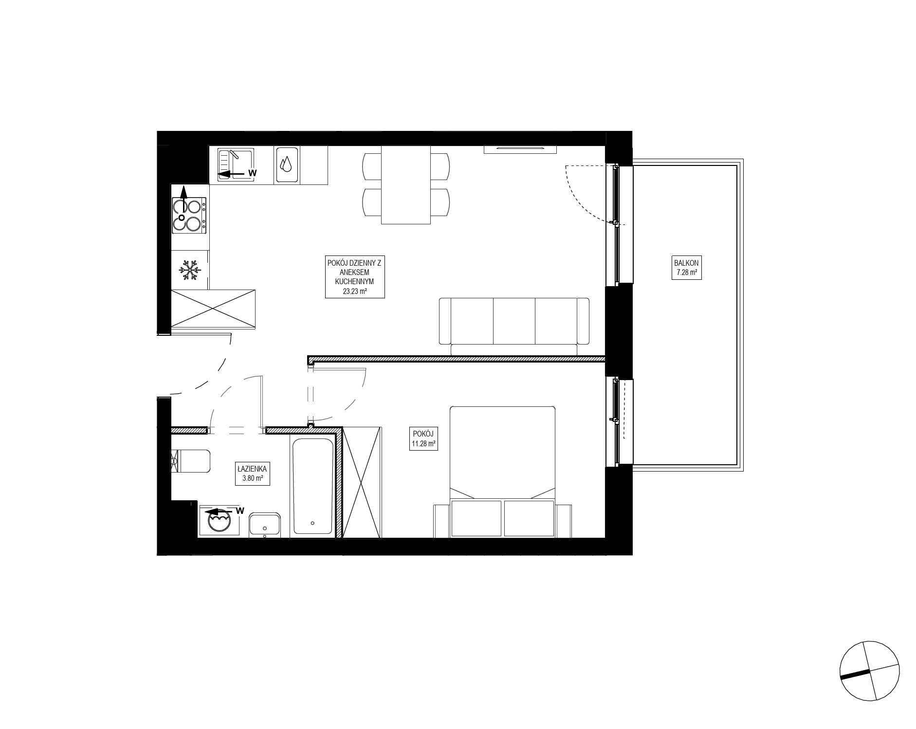 Plan 2 pok. 38m²