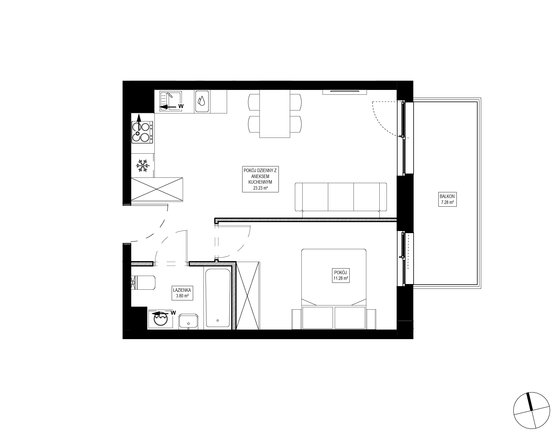 Plan 2 pok. 38m²