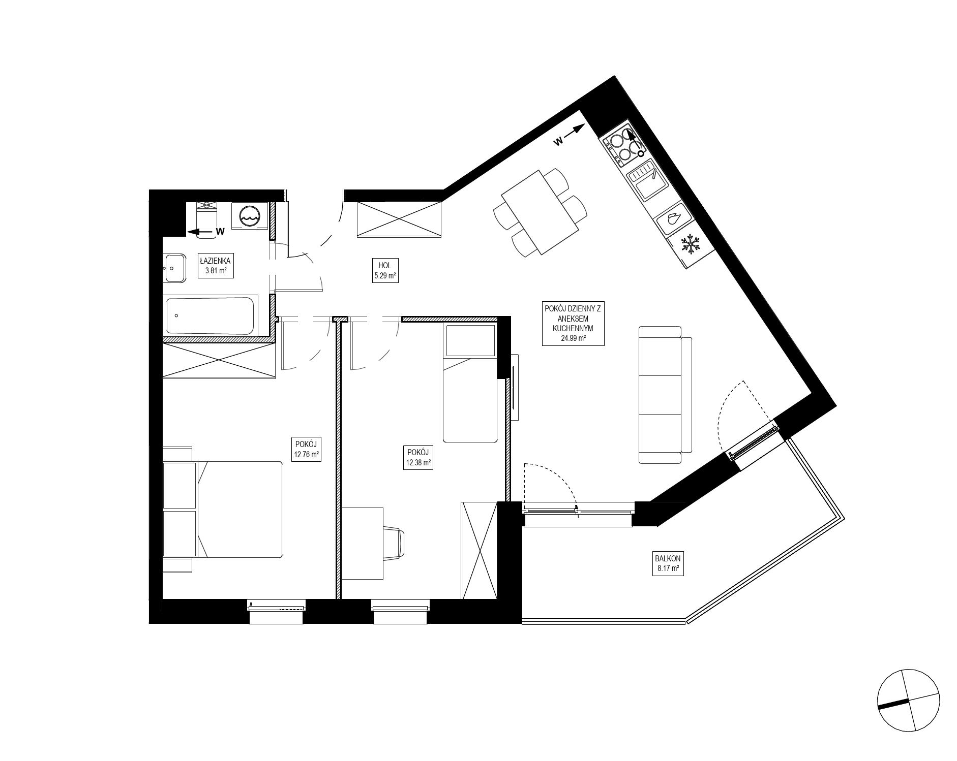 Plan 3 pok. 59m²