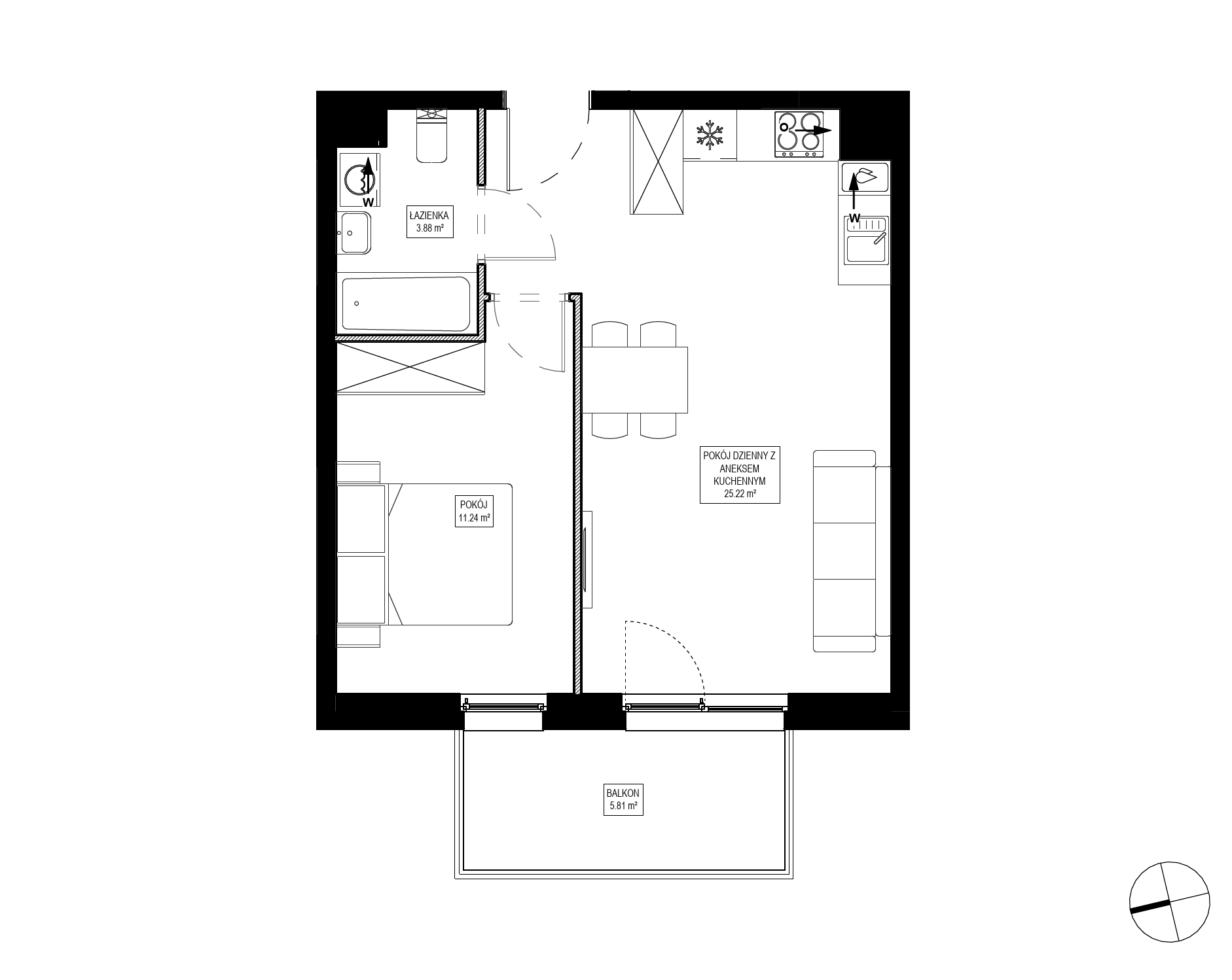 Plan 2 pok. 40m²