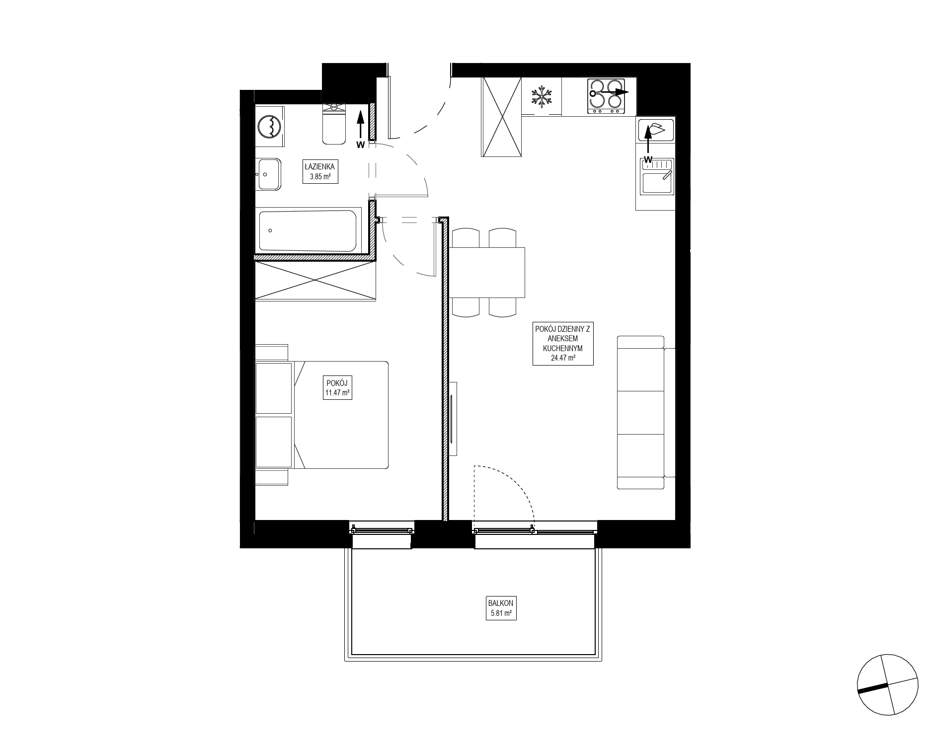 Plan 2 pok. 40m²