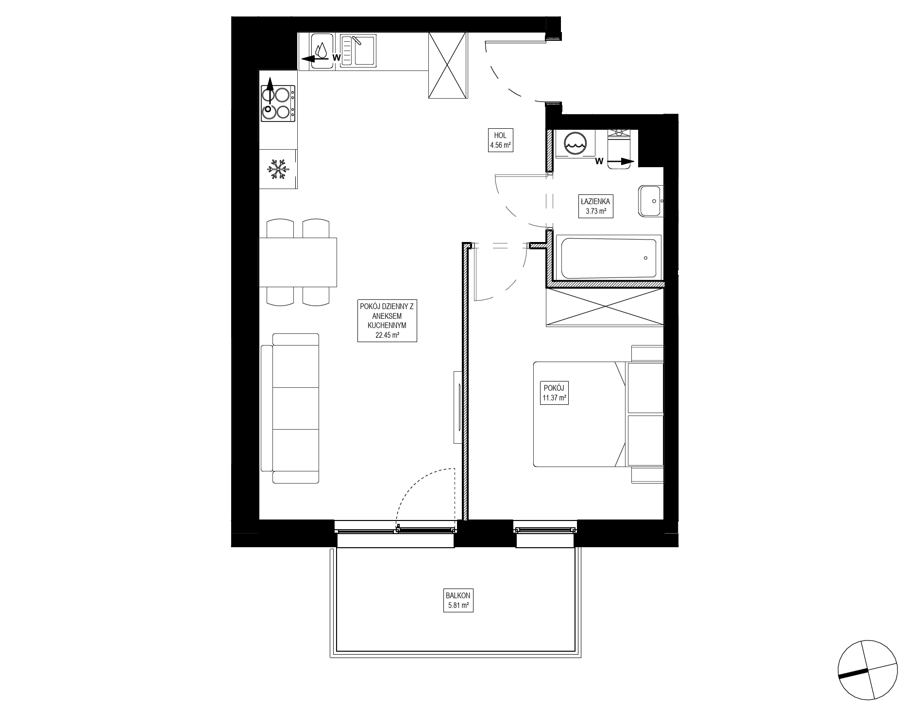 Plan 2 pok. 42m²