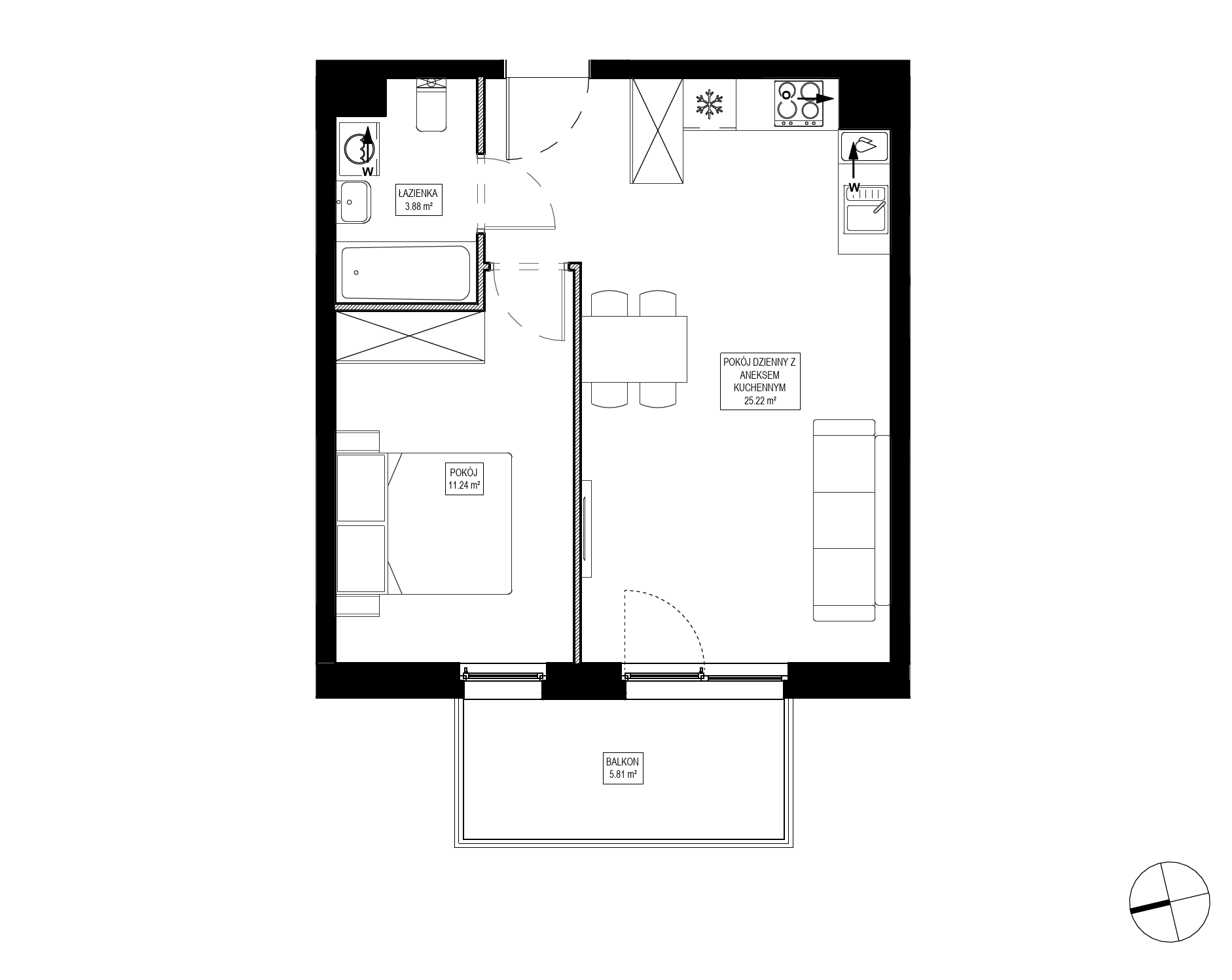 Plan 2 pok. 40m²