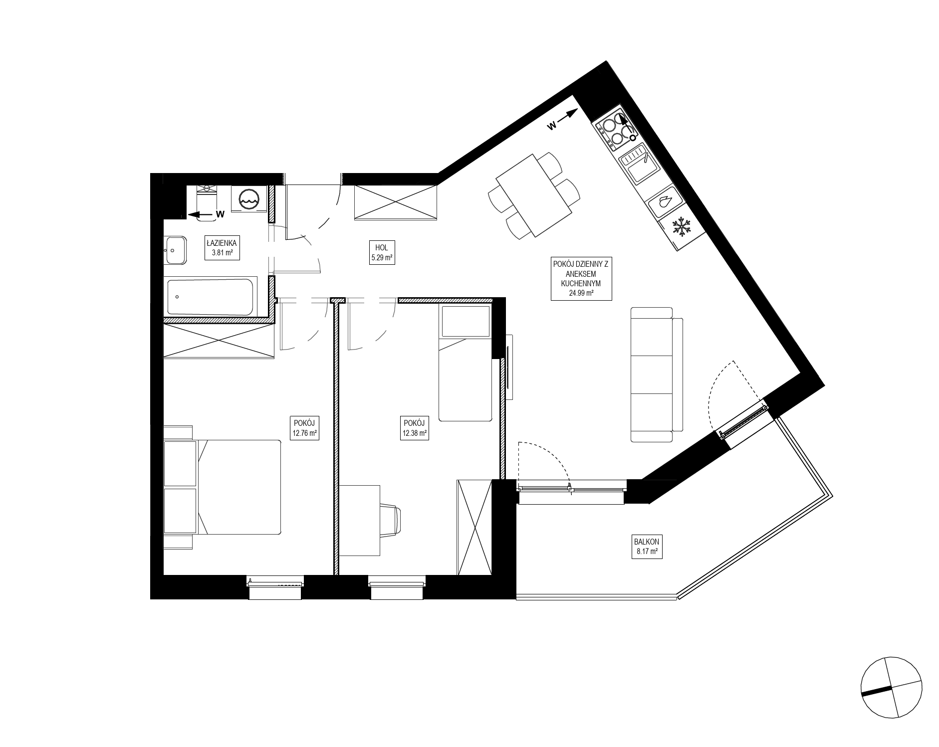 Plan 3 pok. 59m²
