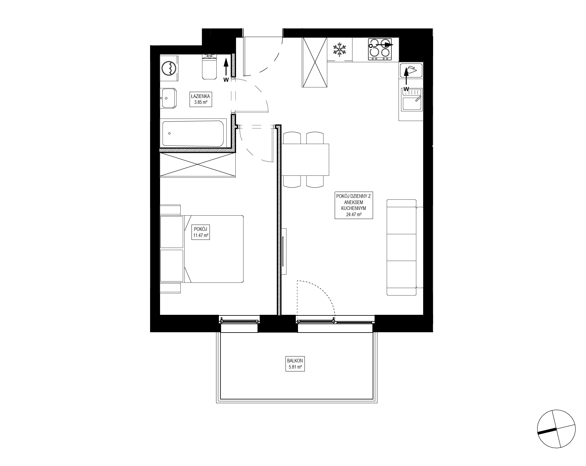 Plan 2 pok. 40m²