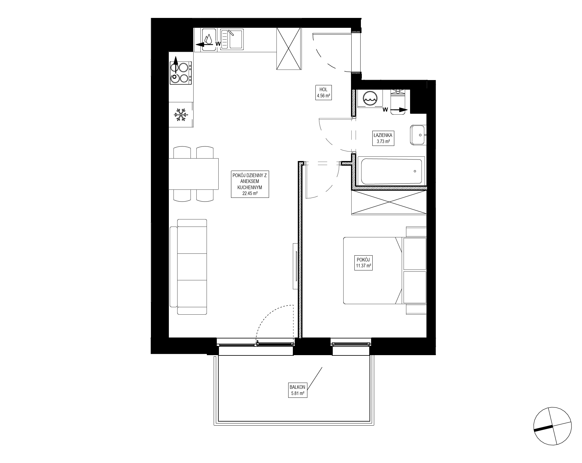Plan 2 pok. 42m²