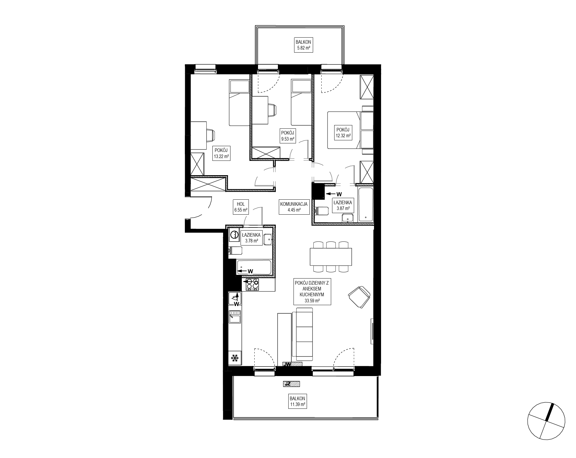Plan 4 pok. 87m²