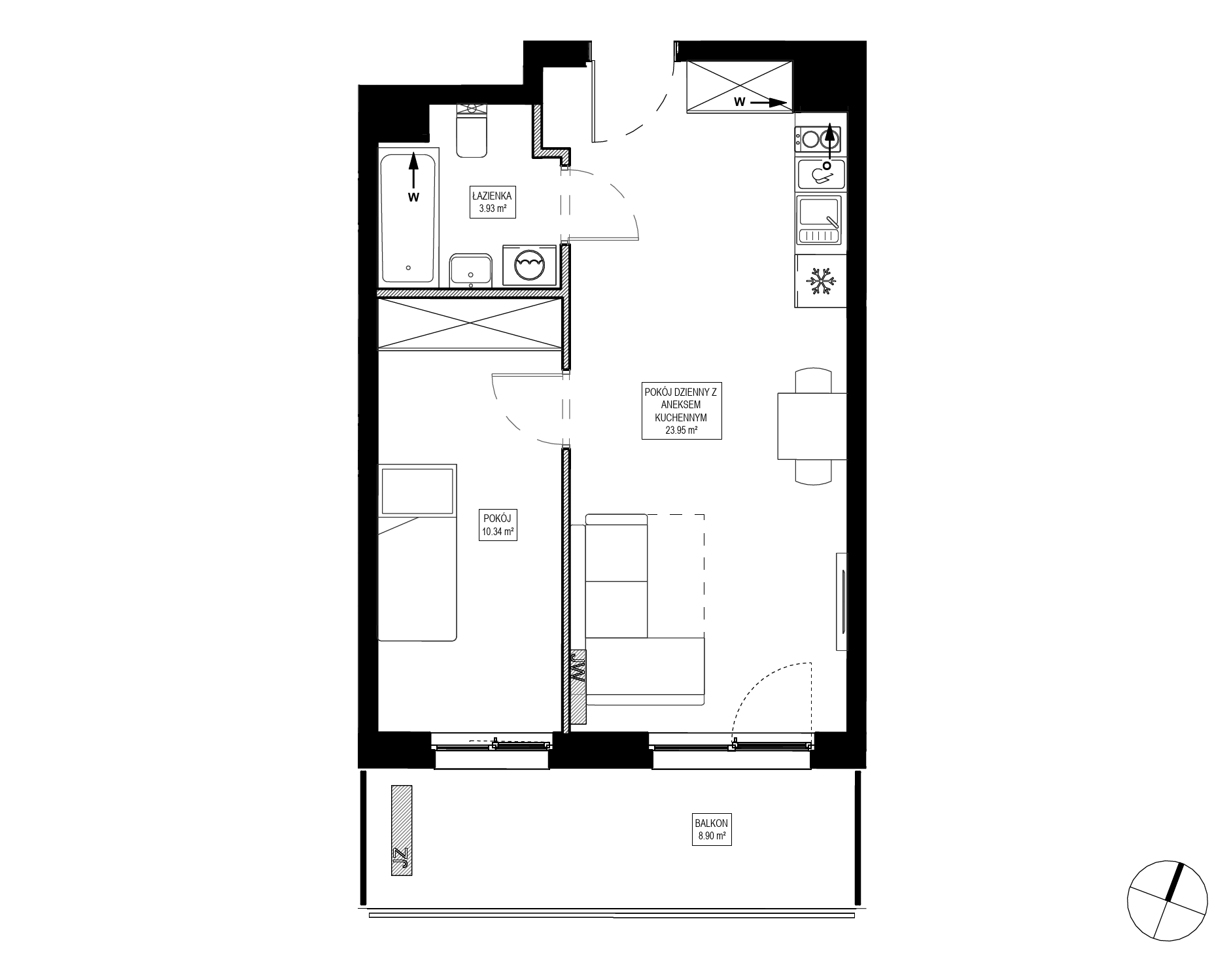Plan 2 pok. 38m²