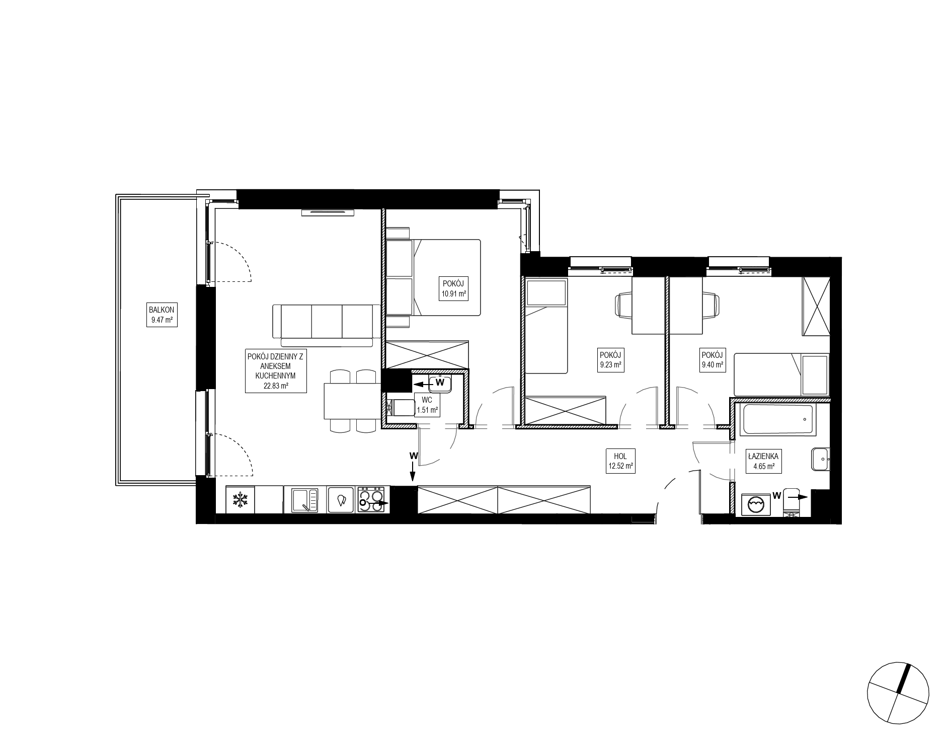 Plan 4 pok. 71m²