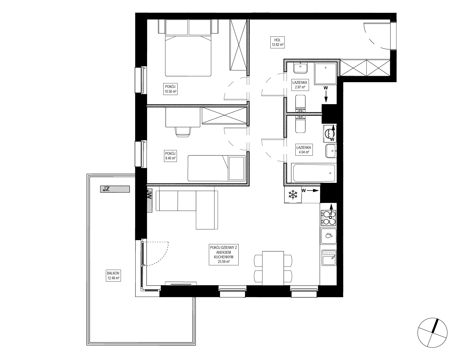 Plan 3 pok. 63m²