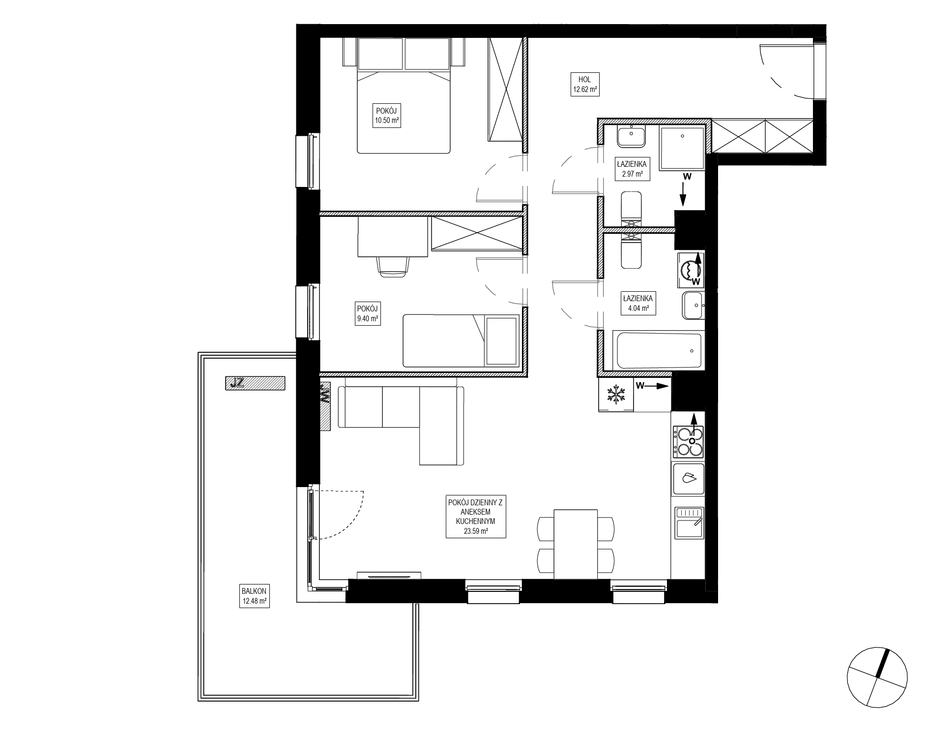 Plan 3 pok. 63m²