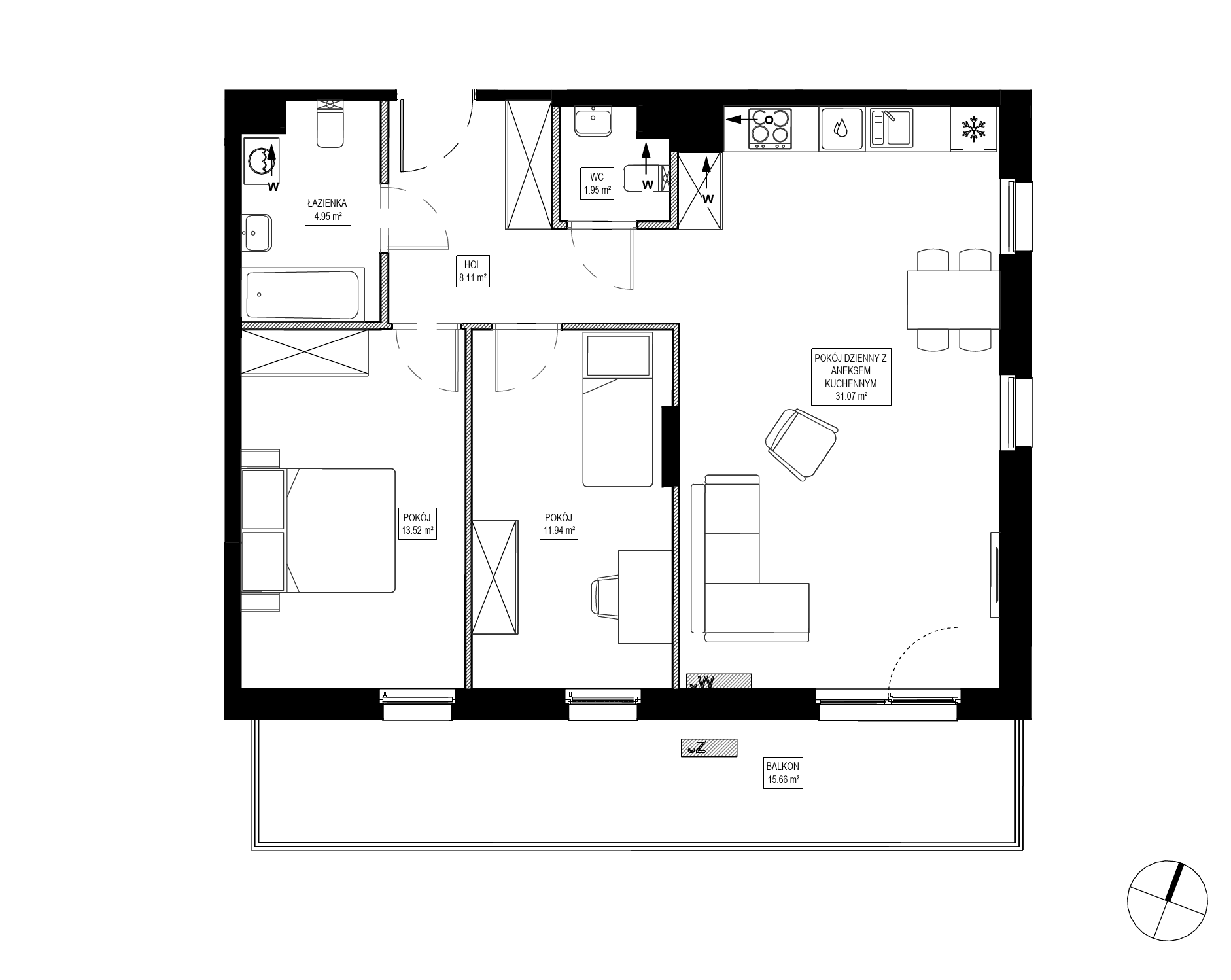 Plan 3 pok. 72m²