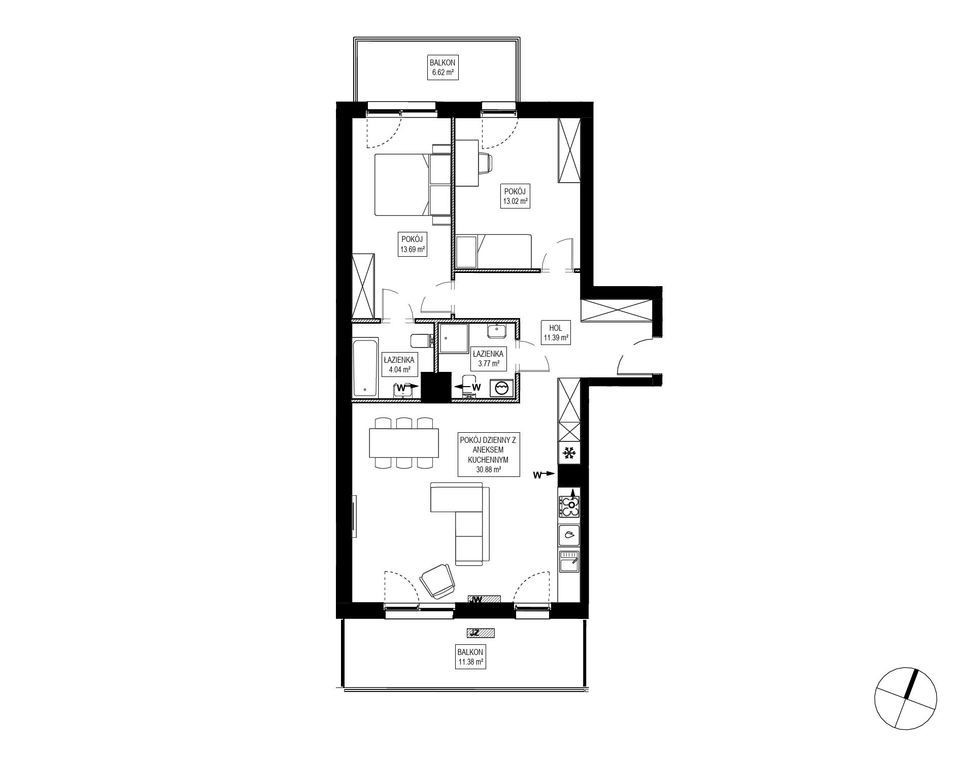 Plan 3 pok. 77m²