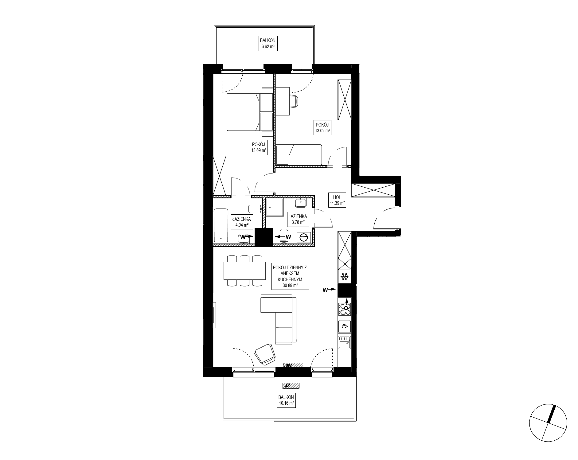 Plan 3 pok. 77m²