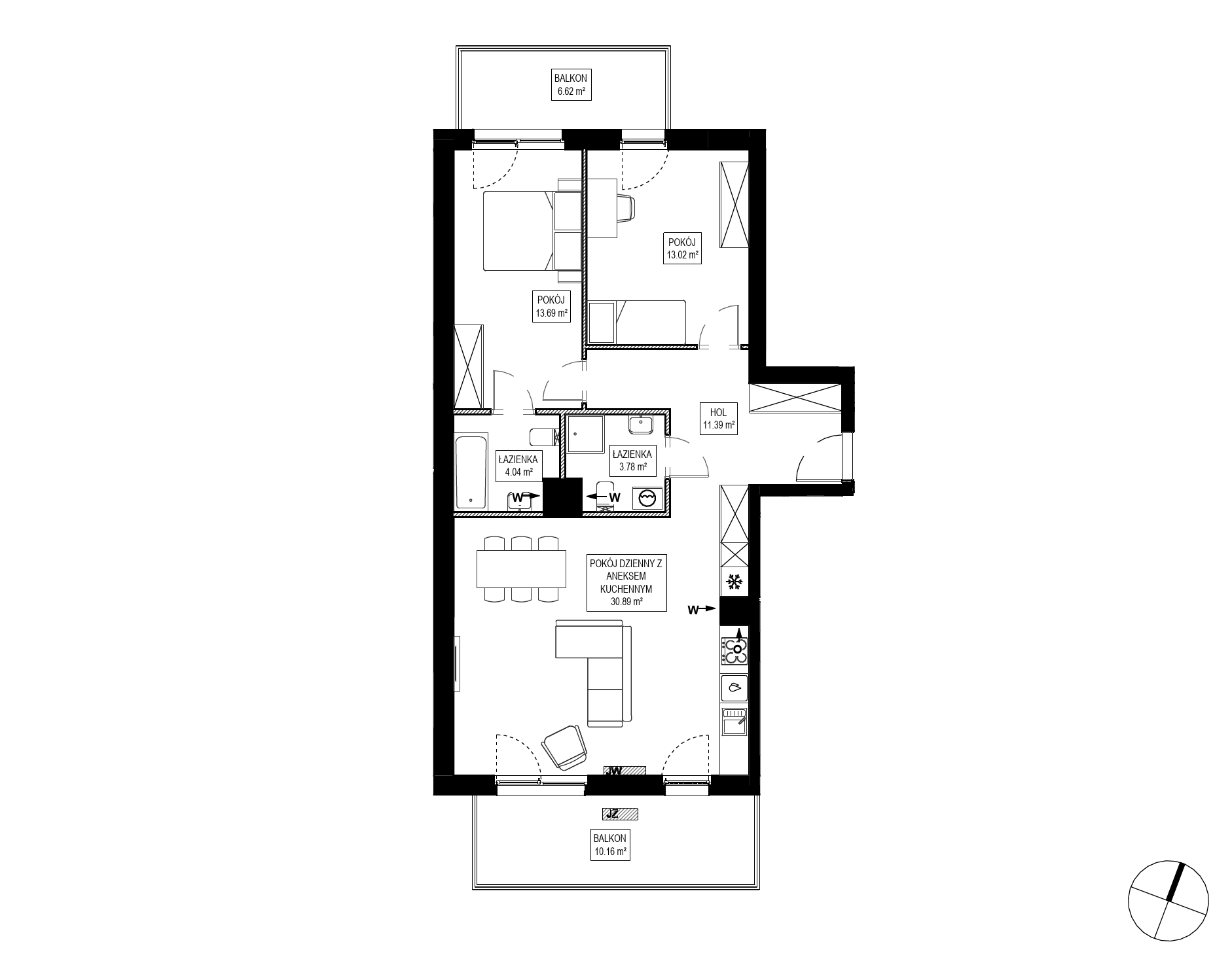 Plan 3 pok. 77m²