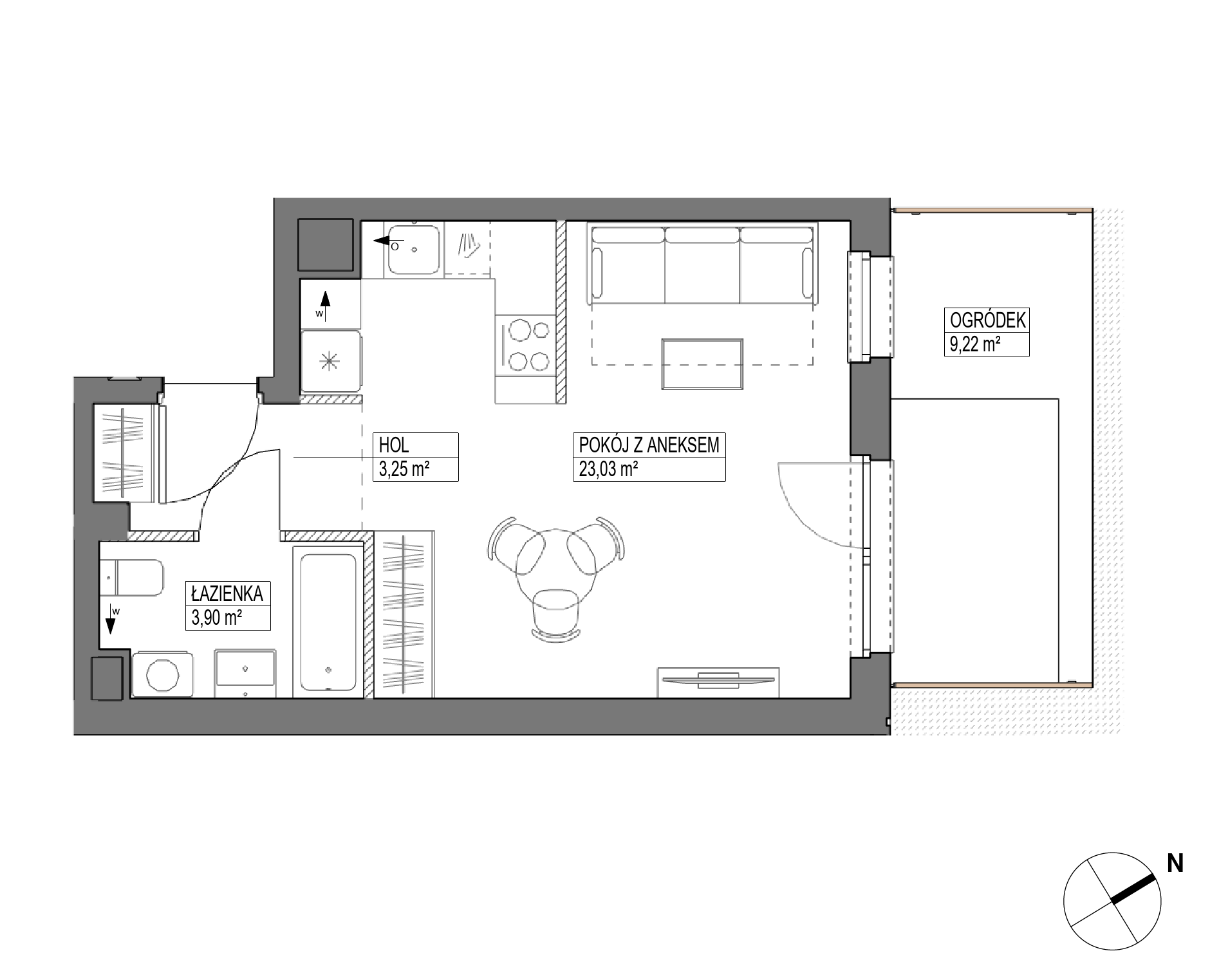 Plan 1 pok. 30m²