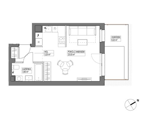 Plan 1 pok. 30m²