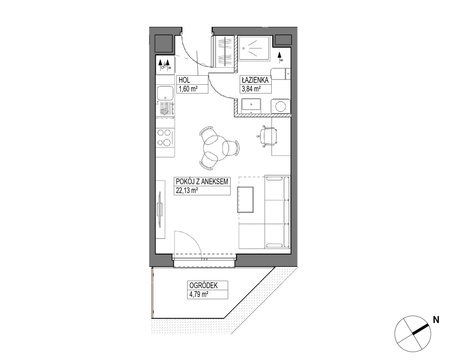 Plan 1 pok. 28m²