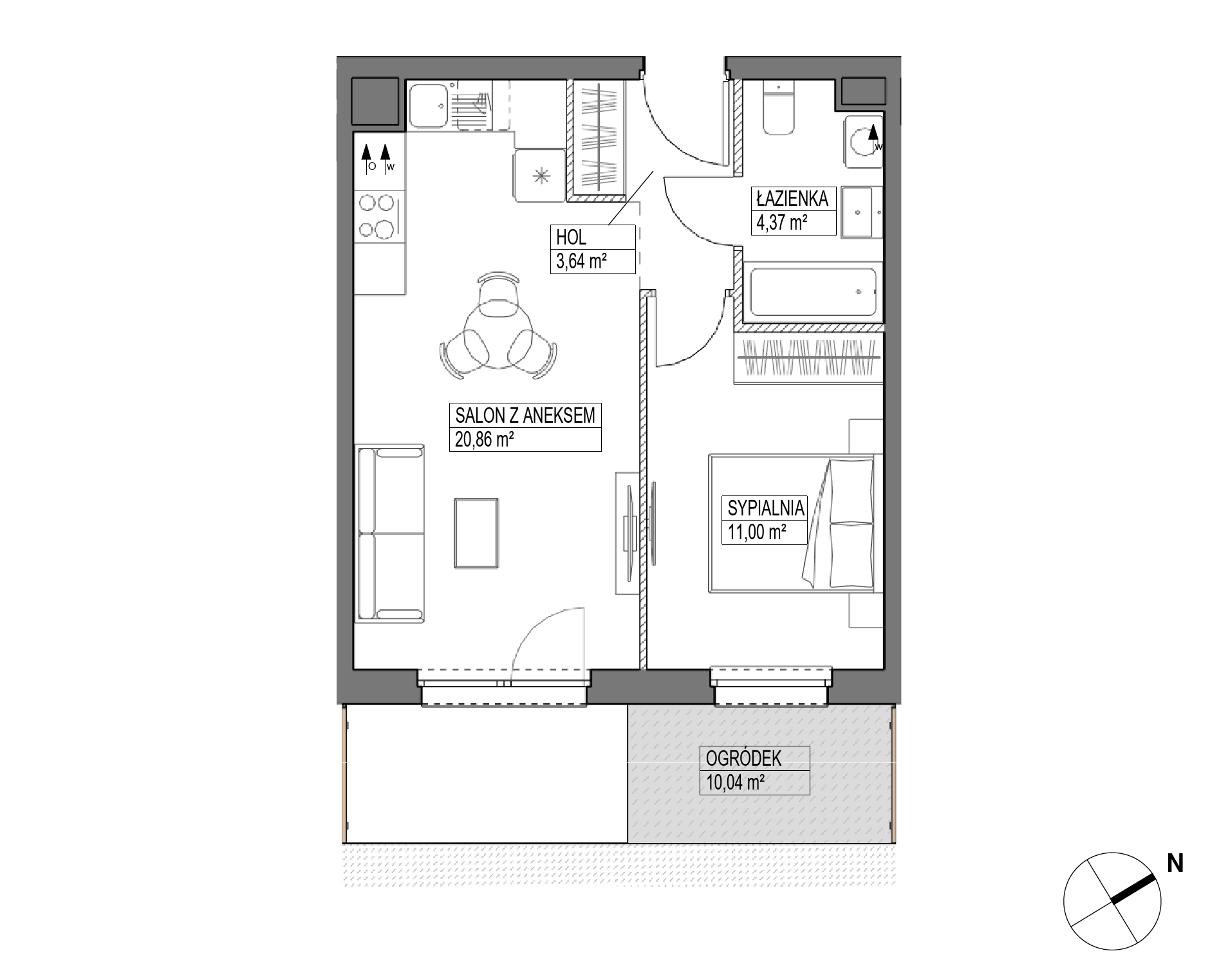 Plan 2 pok. 40m²