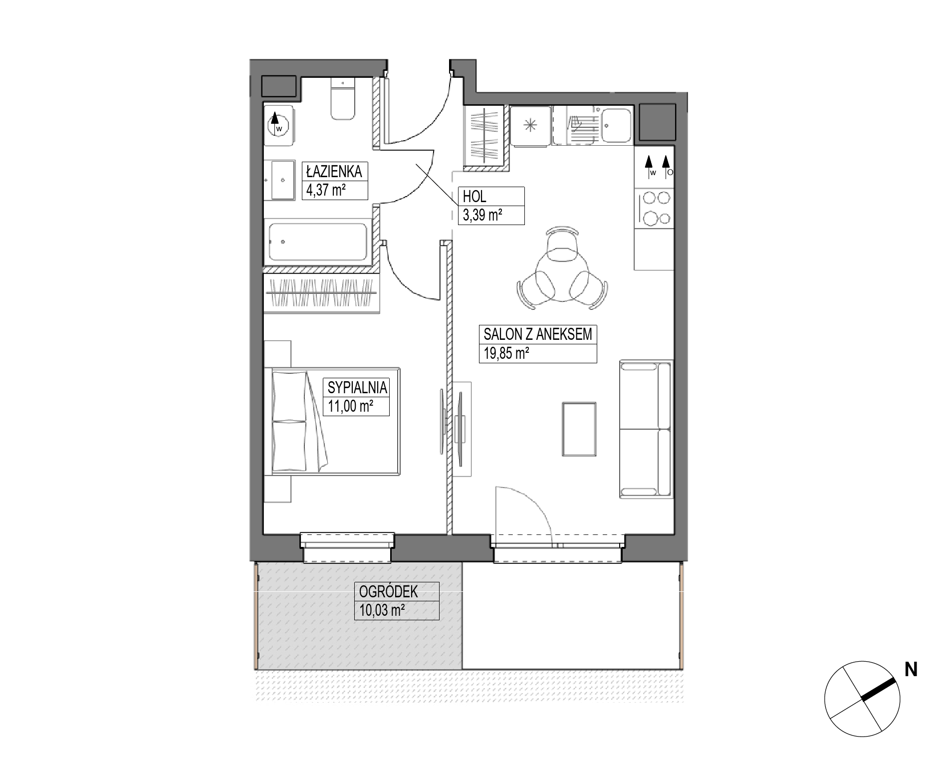 Plan 2 pok. 39m²