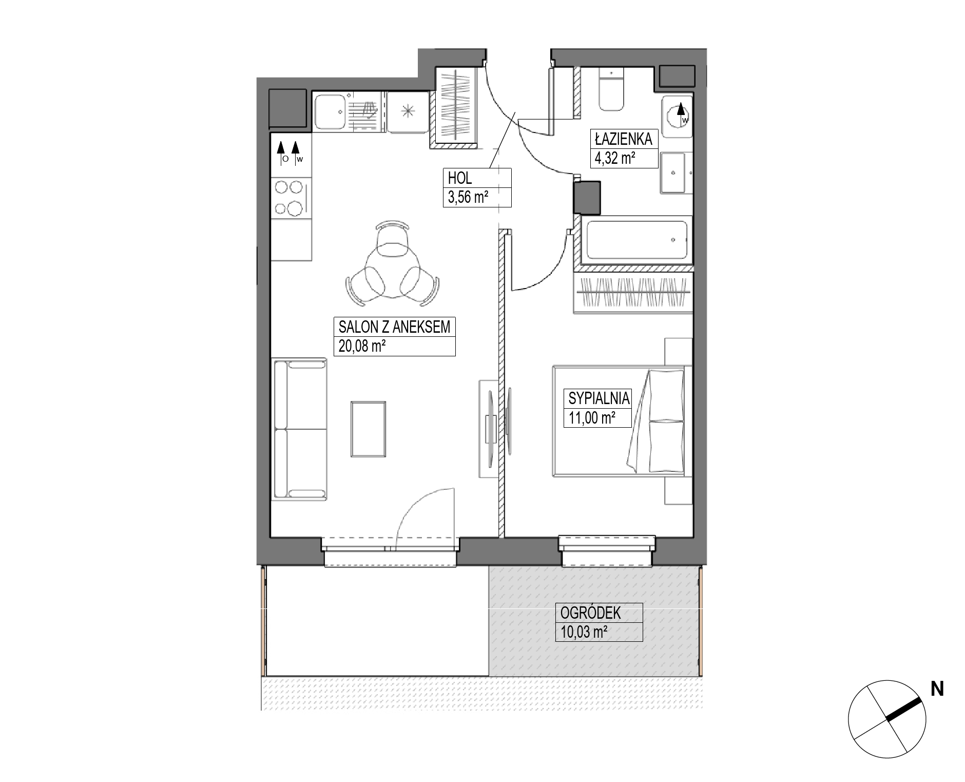 Plan 2 pok. 39m²