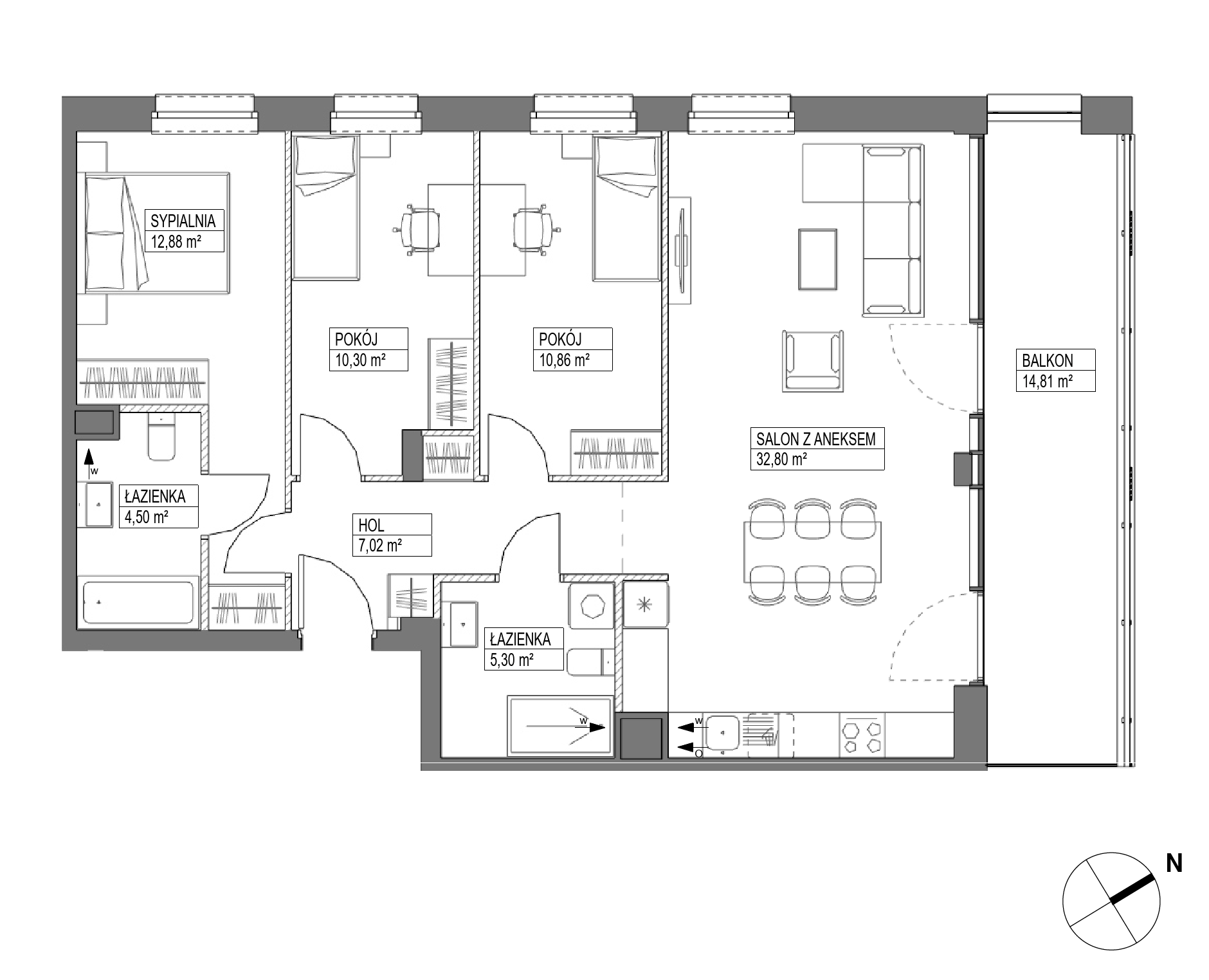 Plan 4 pok. 84m²