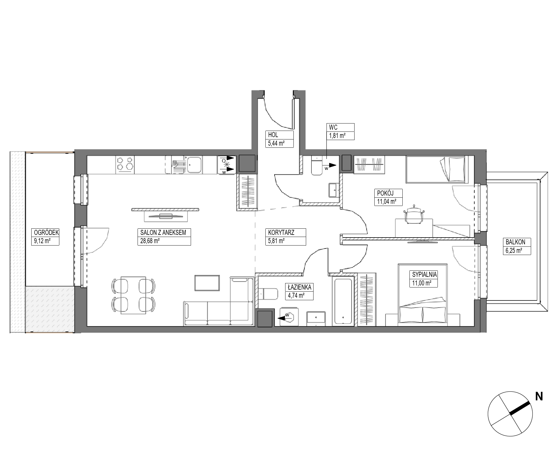 Plan 3 pok. 69m²
