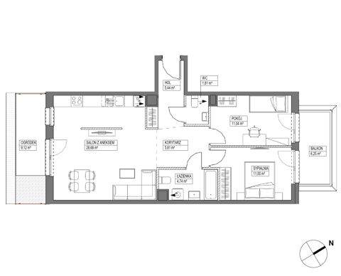 Plan 3 pok. 69m²