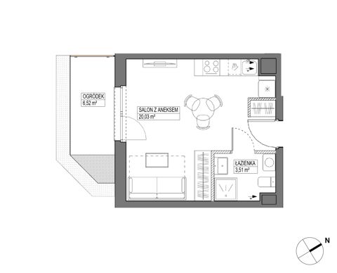 Plan 1 pok. 26m²